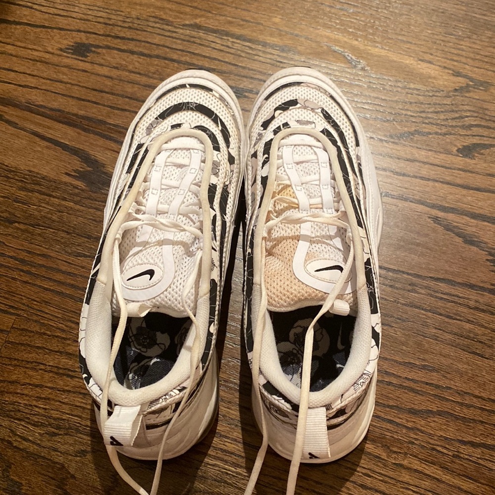 White floral nike air max shoes